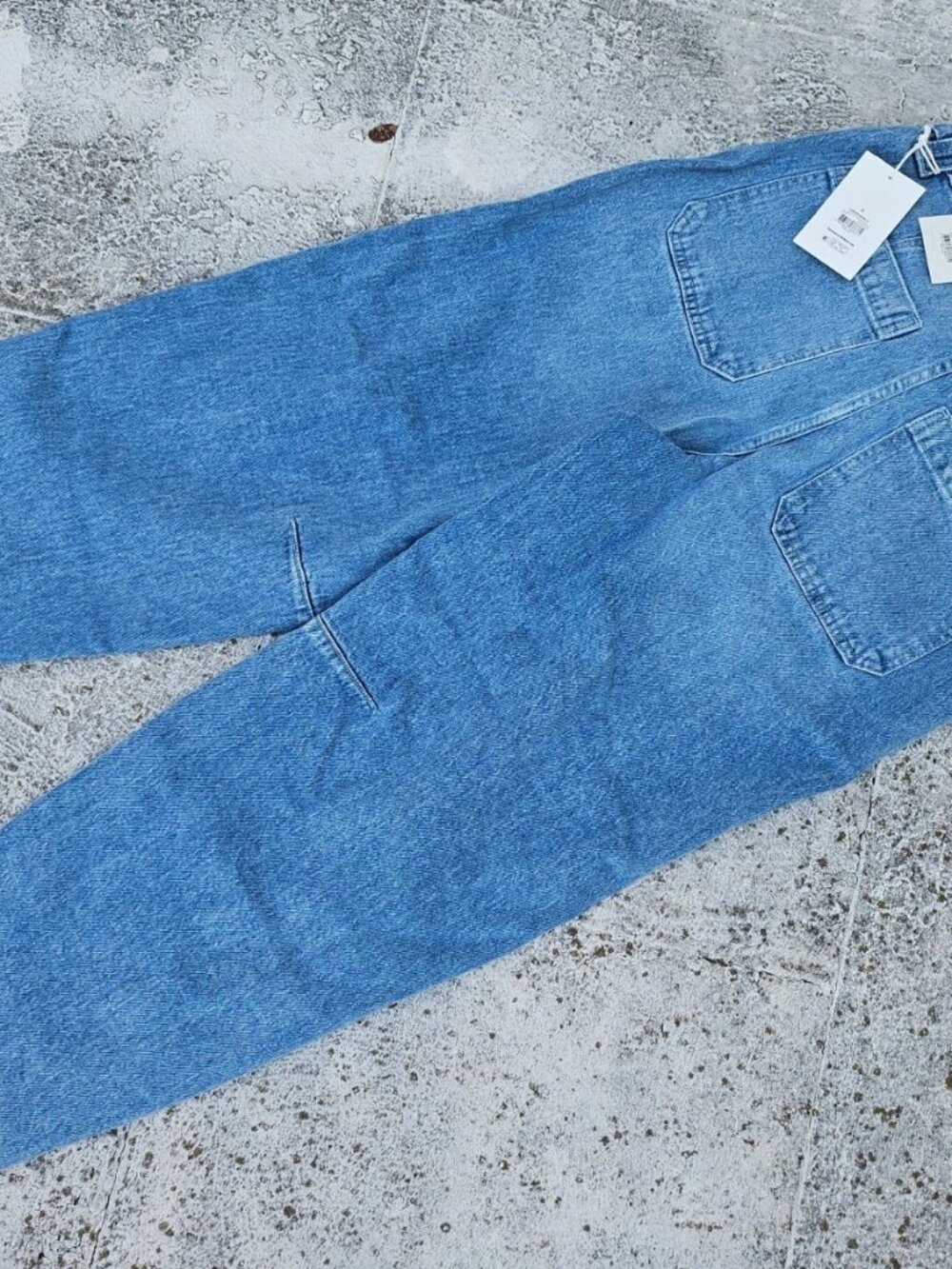 Free Assembly Women Jeans Sky Blue Indigo Wash Denim Carpenter Barrel Size 4 New - Picture 3 of 11